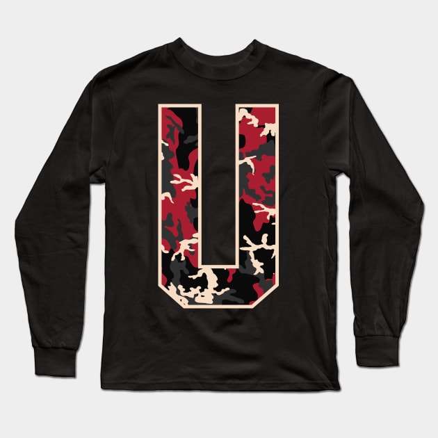 Initial Capital Letter U Camo Alphabet Gift Women Men Kids Long Sleeve T-Shirt by teeleoshirts